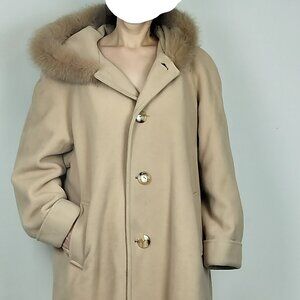 Toni Plus‎ XL Luxury Cashmere Wool Blend Maxi Walking Coat Tan Longline Winter
